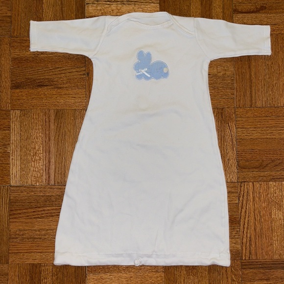 Bunny Blue gingham Appliqué and Embroidery Sleepsack 0-3 months Day gown - Picture 1 of 7